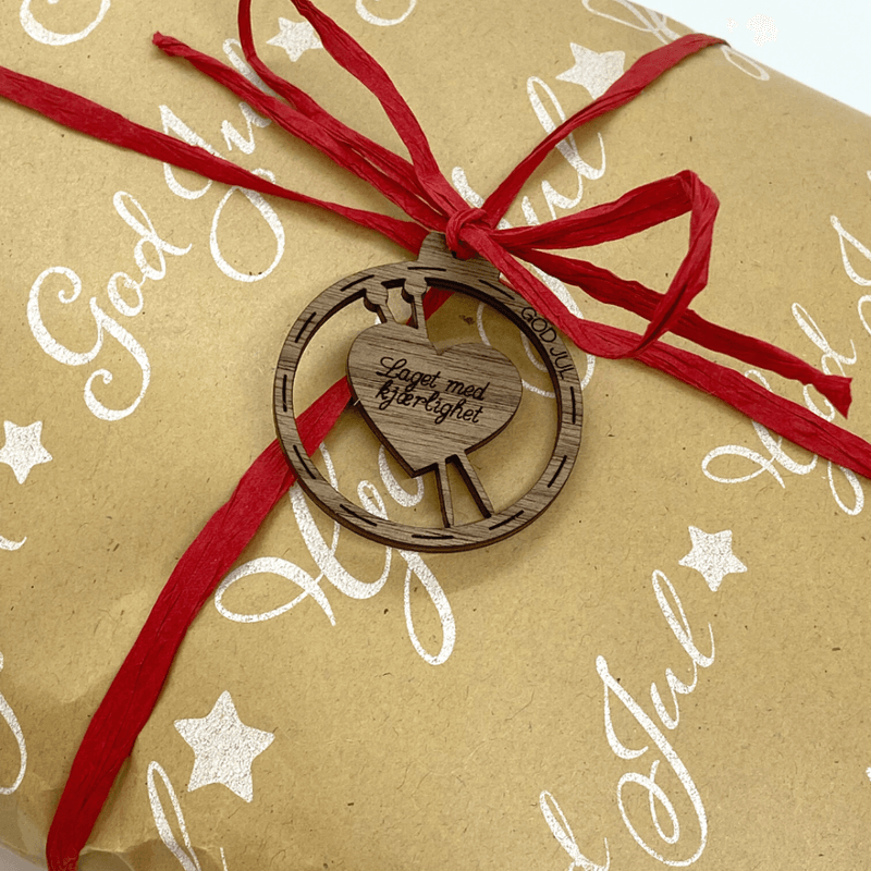 Gavemerker i tre (6 stk) God Jul