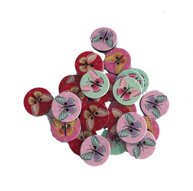 Hovedbilde Barneknapp Sommerfugl 15mm