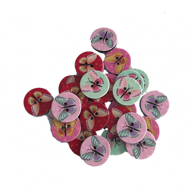 Barneknapp Sommerfugl 15mm