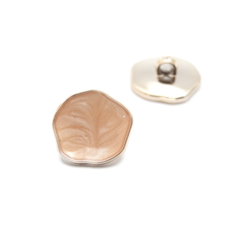 Gullfarget knapp med farget fyll - 20mm