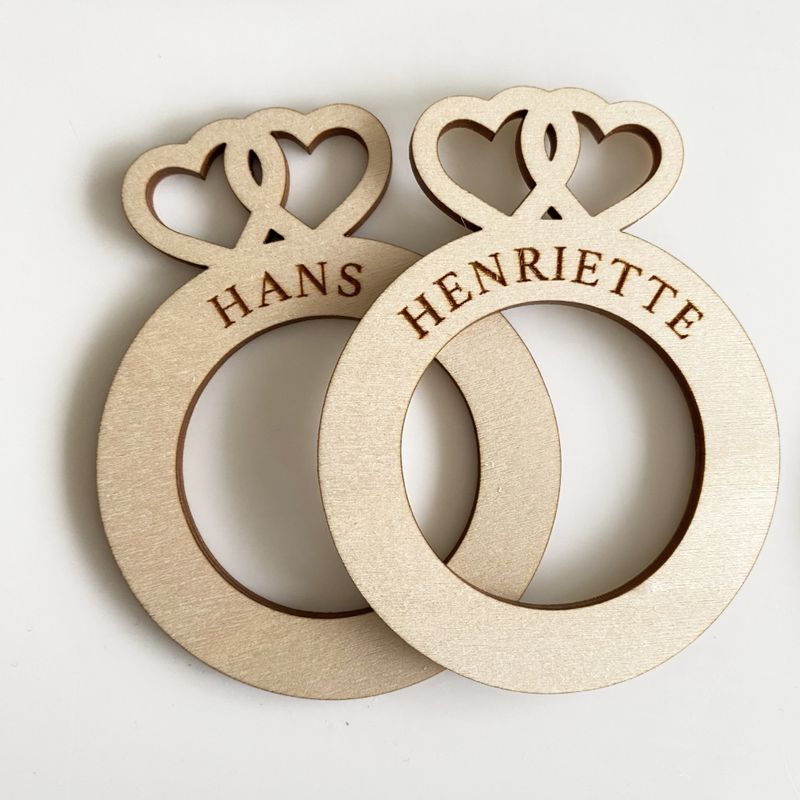 Serviettring med navn - Bordkort