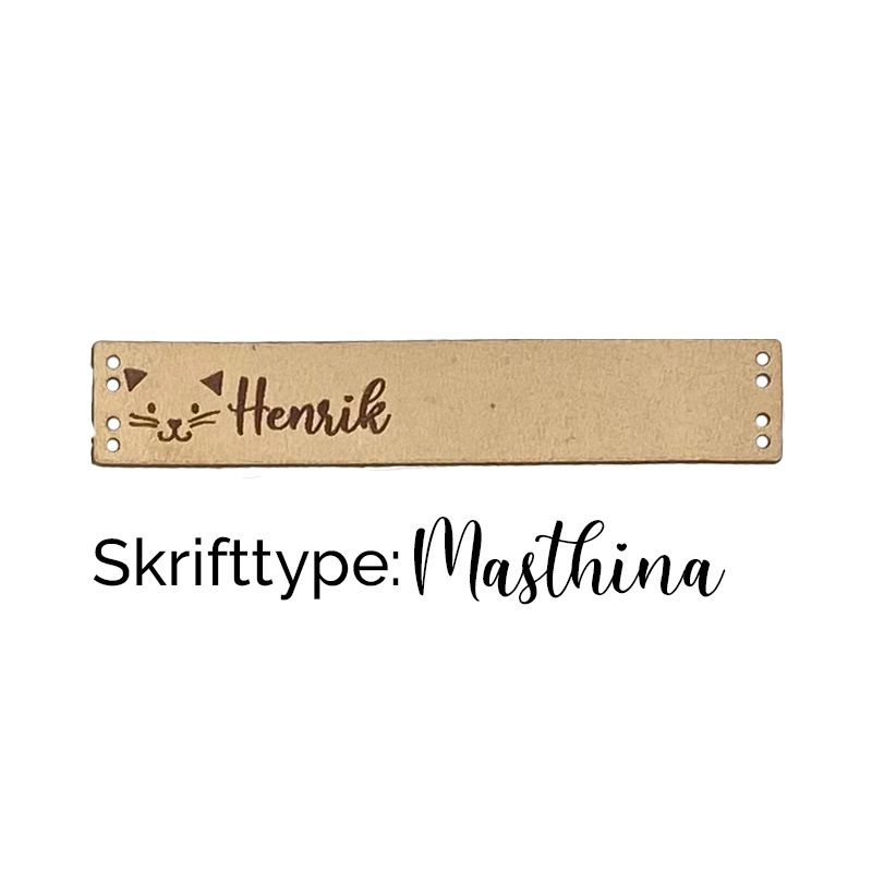 Liten Skinnlapp med egen tekst -  Med hull