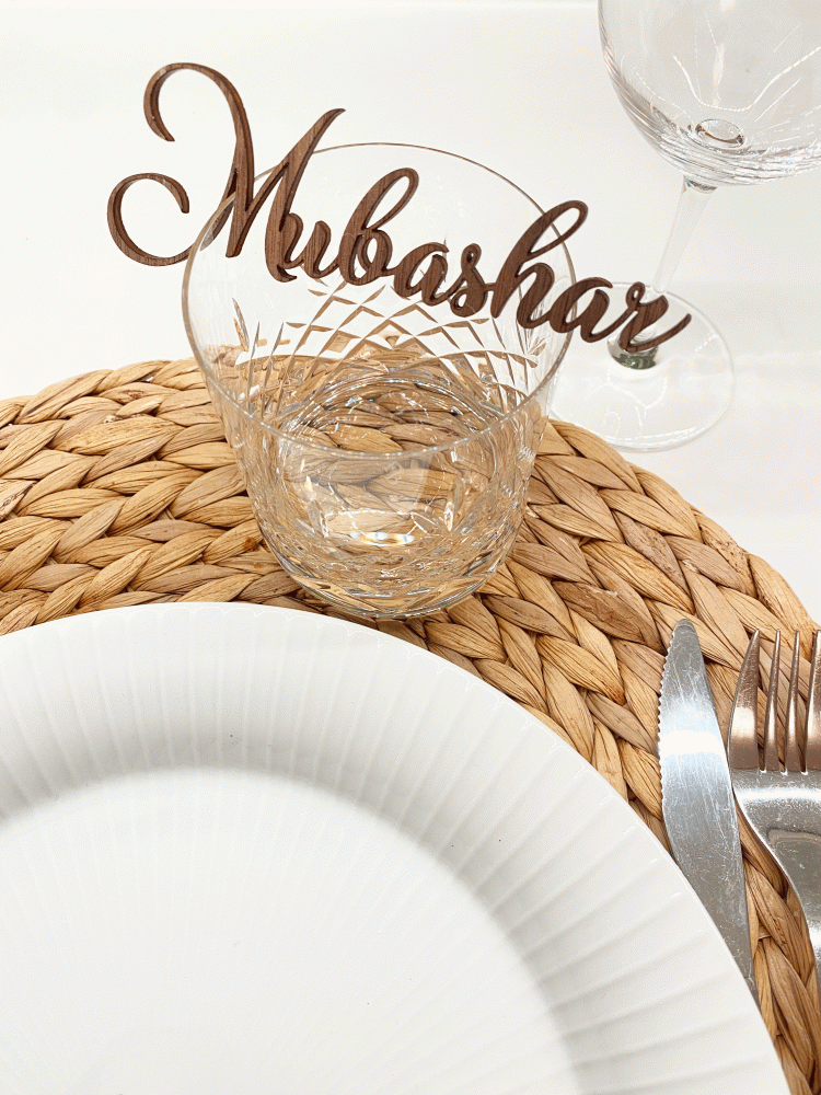 Bordkort i tre - Wish